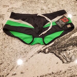 Pistol Pete Men's Green and Black Swim Trunks